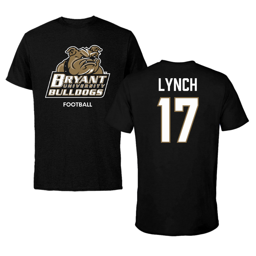 Bryant University Football Black Tee - #17 Dylan Lynch