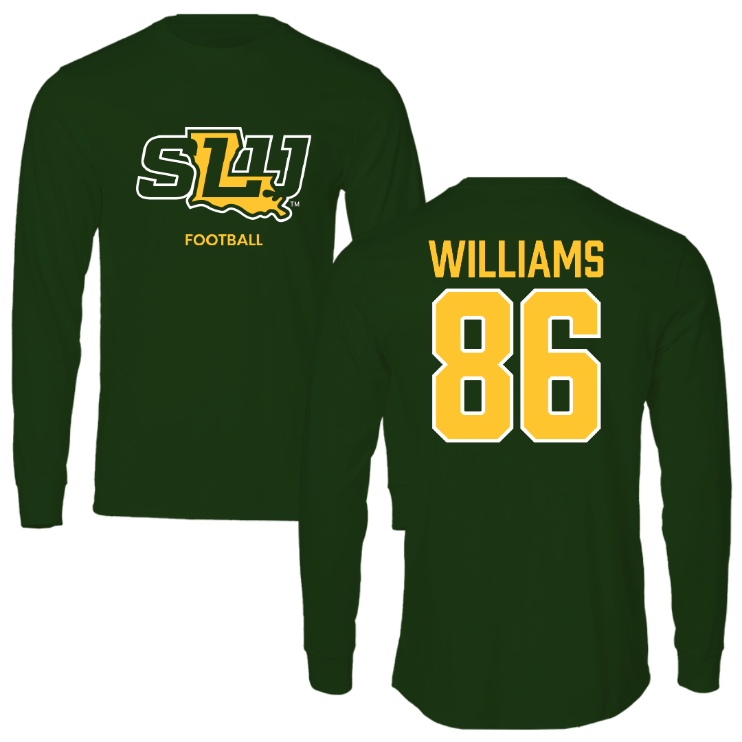 Southeastern Louisiana University Football Forest Green Performance Long Sleeve - #86 Mike Williams