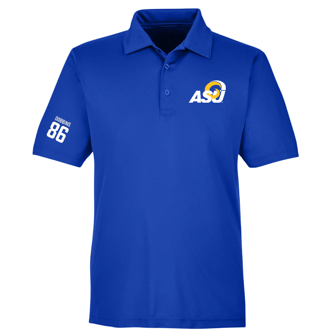 Angelo State University Football Blue Polo - #86 Alan Dobbins