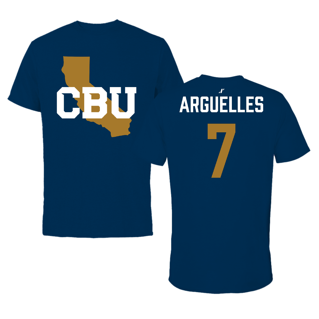 California Baptist University Stunt Navy State Tee - #7 Bianca Arguelles