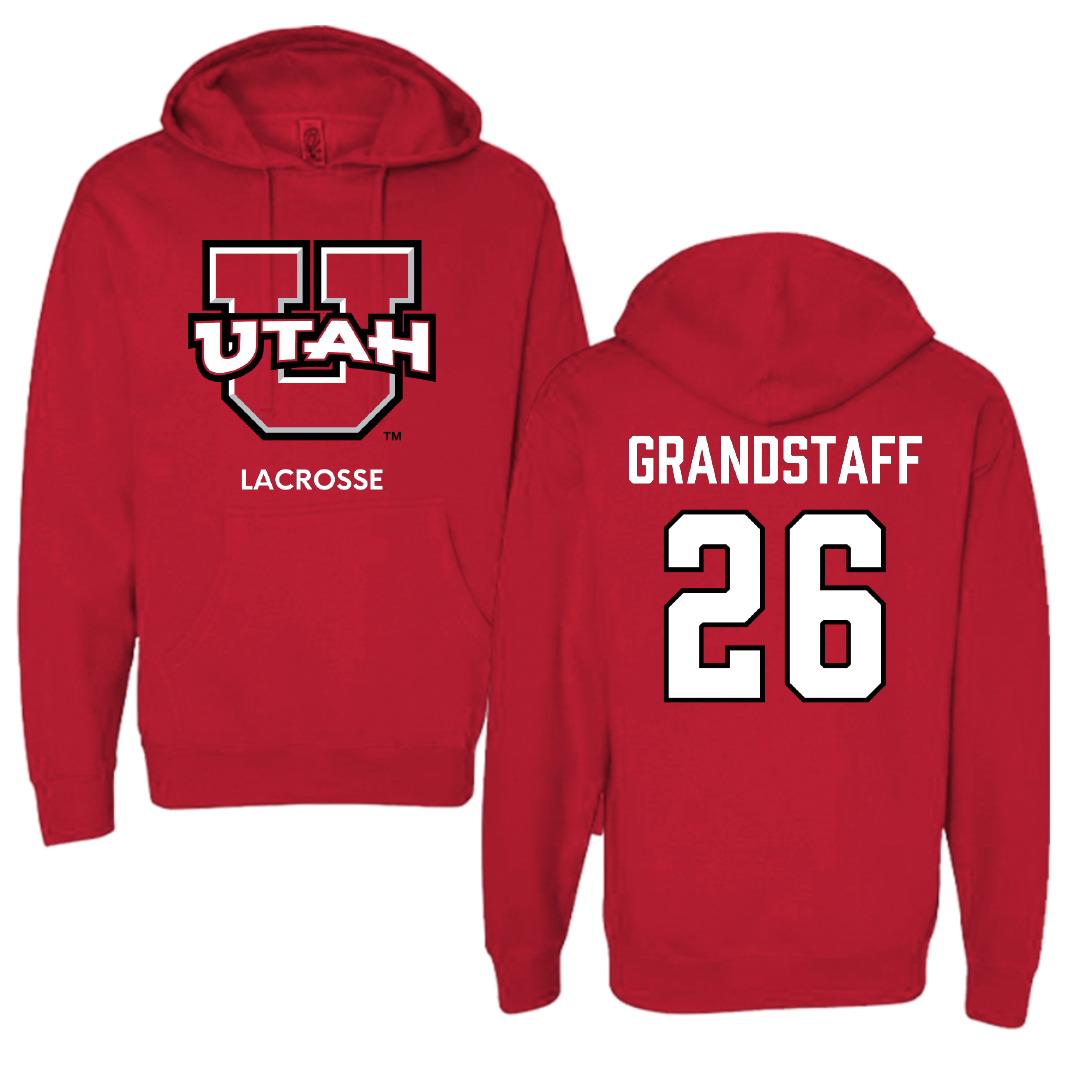 University of Utah Lacrosse (M) Red Utes Hoodie - #26 Brady Grandstaff