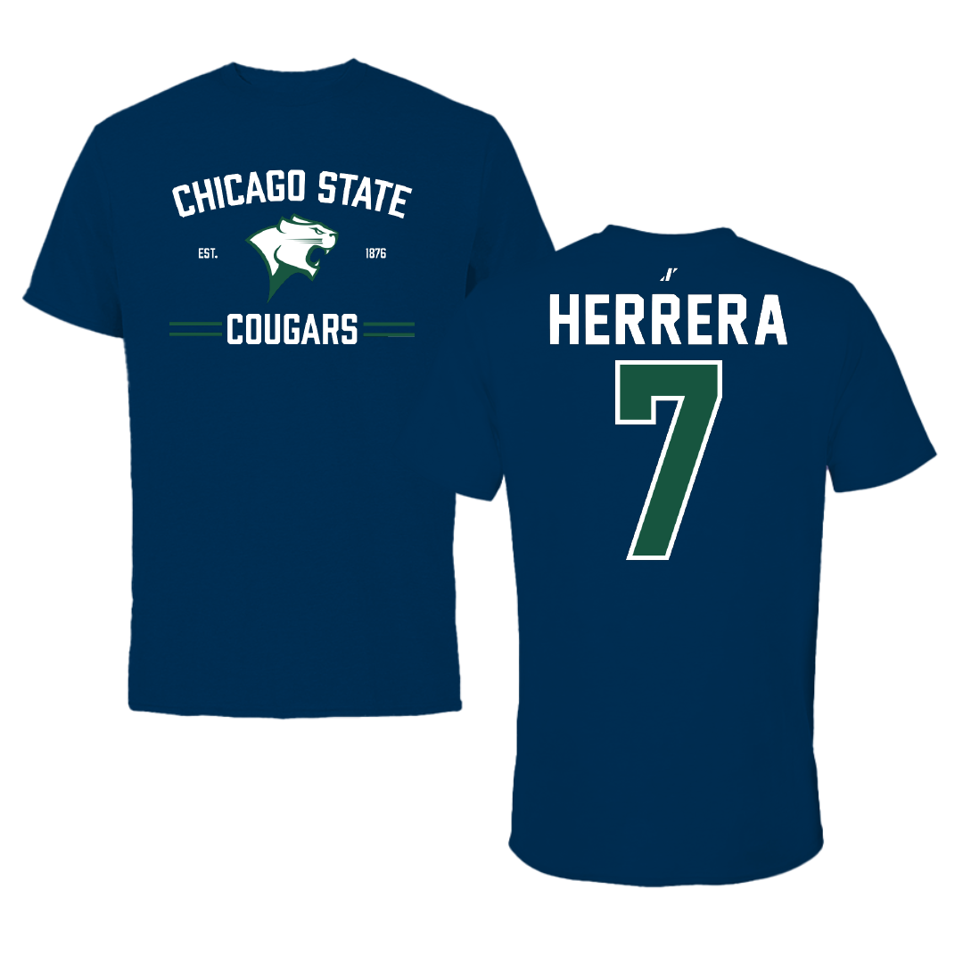 Chicago State University Soccer Navy Performance Tee - #7 Victor Herrera