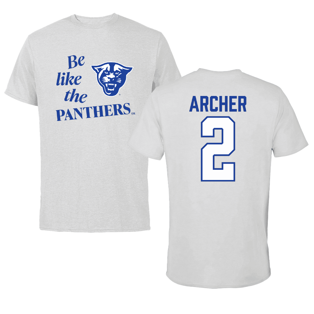Georgia State University Basketball Light Gray Be Like Us Performance Tee - #2 Justin Archer