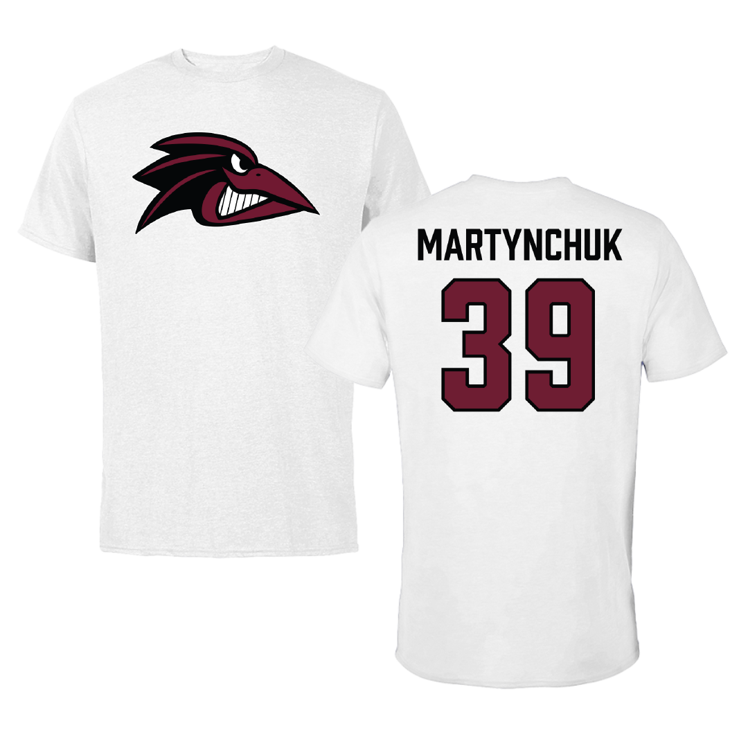 Franklin Pierce University Soccer (M) White Tee - #39 Nikita Martynchuk