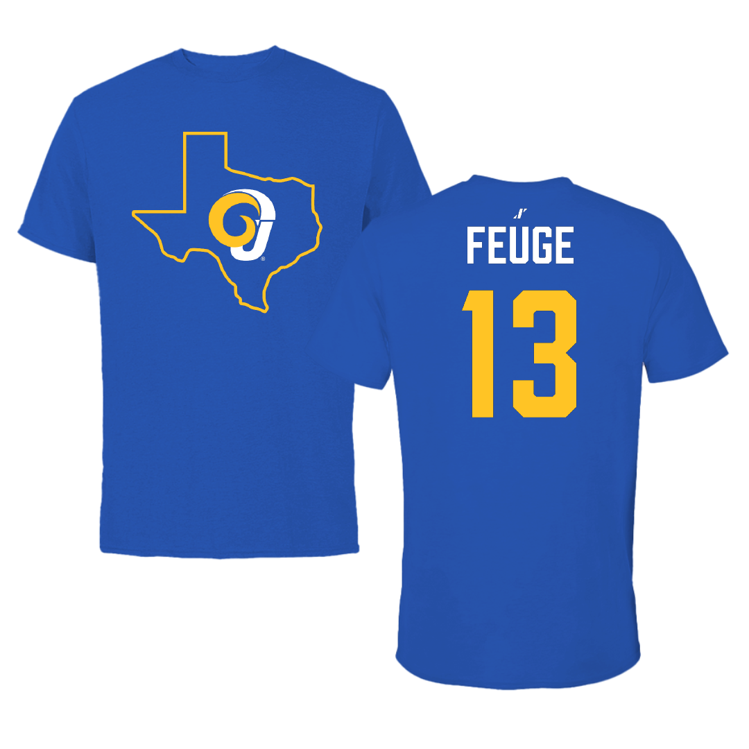 Angelo State University Softball Blue State Performance Tee - #13 Larryn Feuge