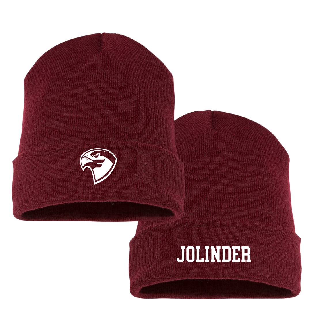 Fairmont State University Basketball (M) Maroon Beanie - #3 David Jolinder