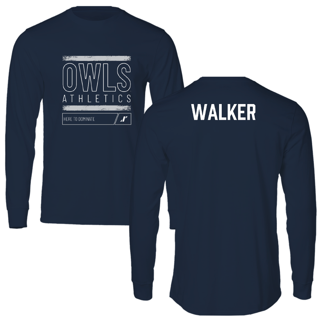 Rice University TF and XC Navy Dominate Long Sleeve - Rakaia Walker