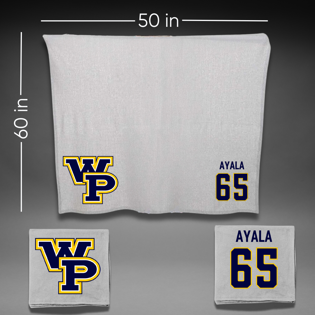 William Penn University Football Gray Blanket - #65 Adrian Ayala