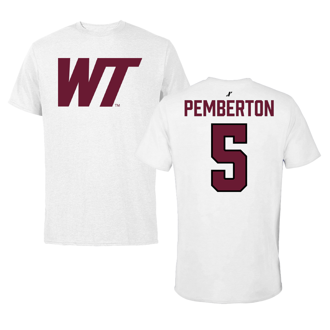 West Texas A&M University Volleyball White Tee - #5 Hannah Pemberton