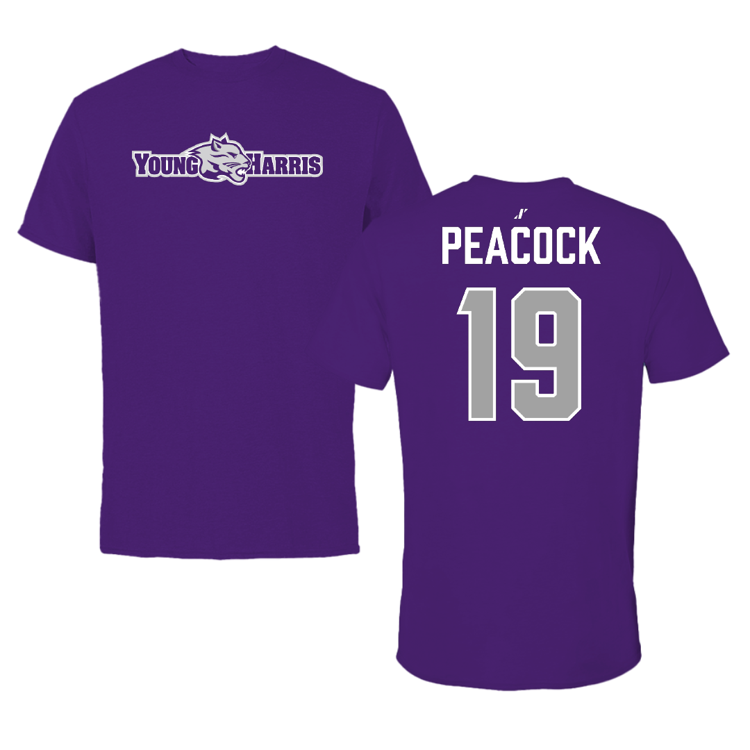 Young Harris College Lacrosse Purple Tee - #19 Braxton Peacock