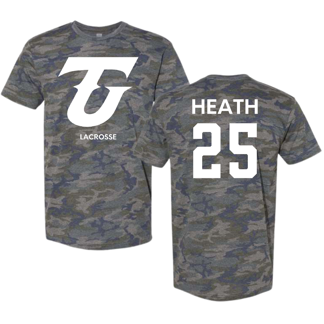 Tiffin University Lacrosse (M) Vintage Camo Tee - #25 Andrew Heath