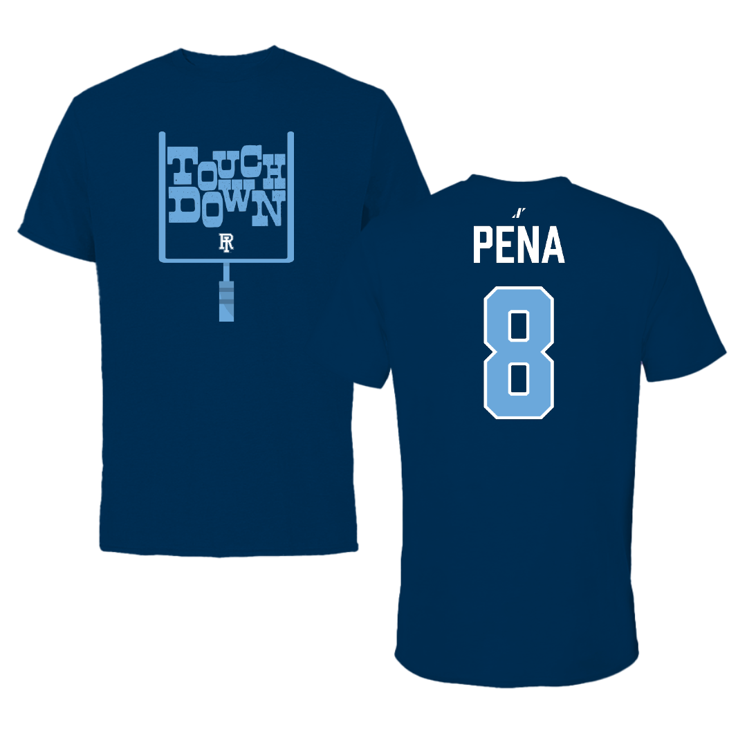 University of Rhode Island Football Navy Touchdown Performance Tee - #8 Aj Pena
