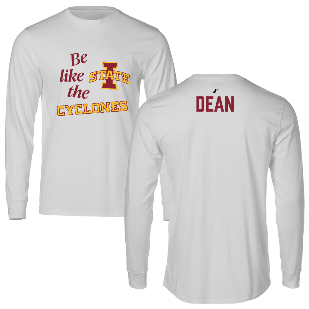 Iowa State University Wrestling Light Gray Be Like Us Performance Long Sleeve - Isaac Dean