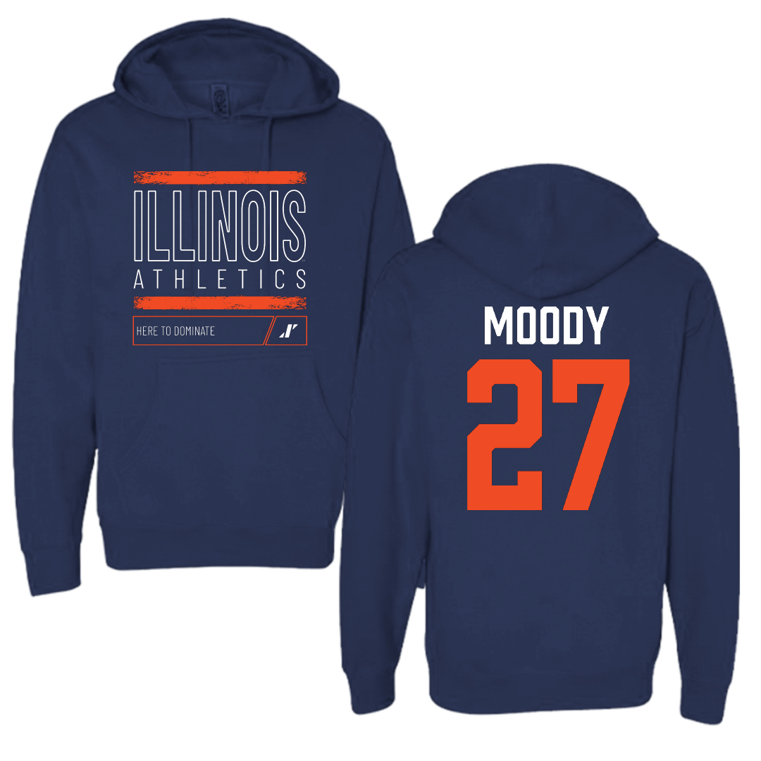 University of Illinois Soccer Navy Dominate Hoodie - #27 Regan Moody
