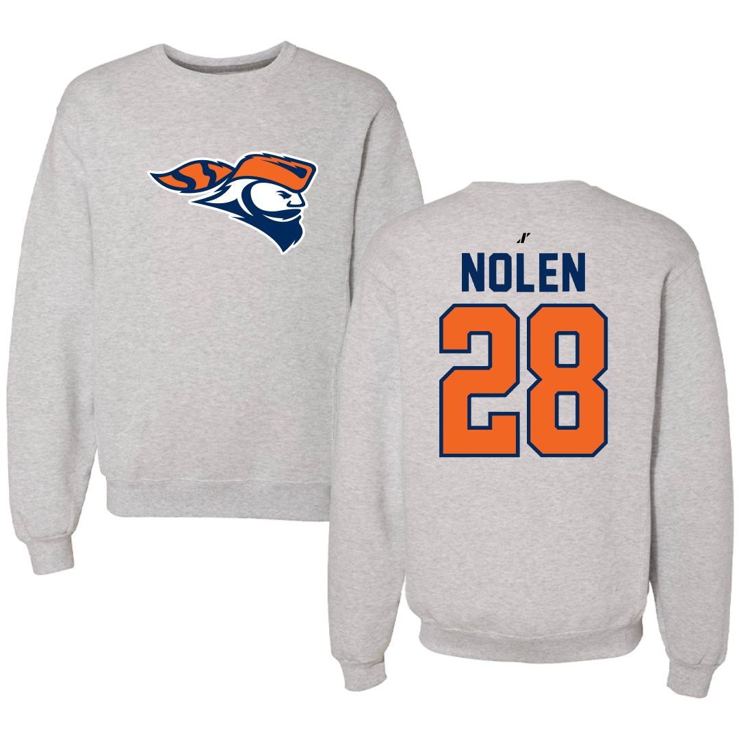 Carroll University Baseball Light Gray Crewneck - #28 Connor Nolen