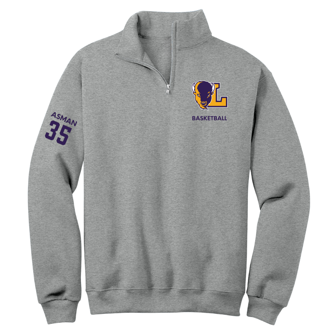 Lipscomb University Basketball (M) Sport Gray Quarter-Zip - #35 Grant Asman