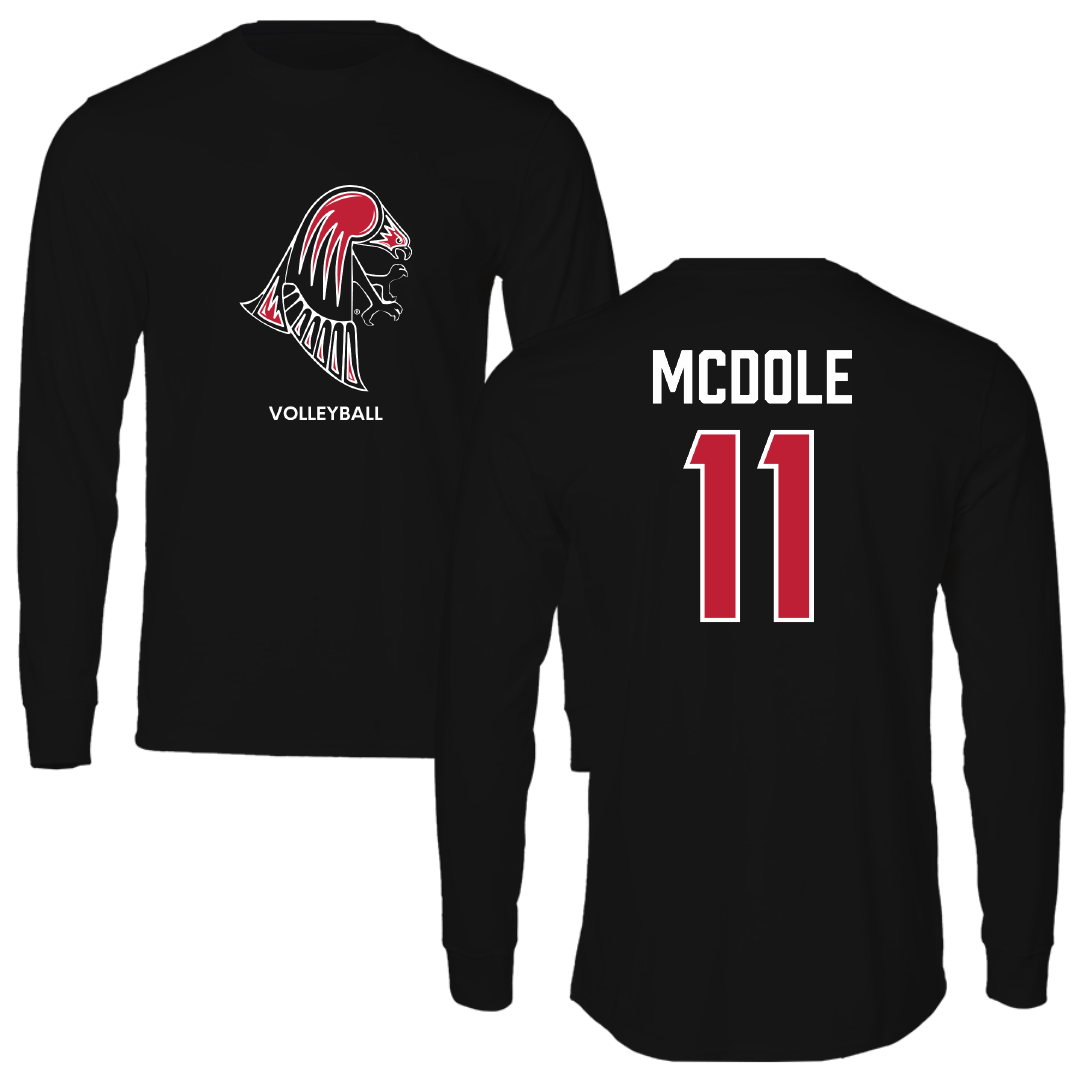 University of Wisconsin-River Falls Volleyball (W) Black Mascot Performance Long Sleeve - #11 Grace McDole