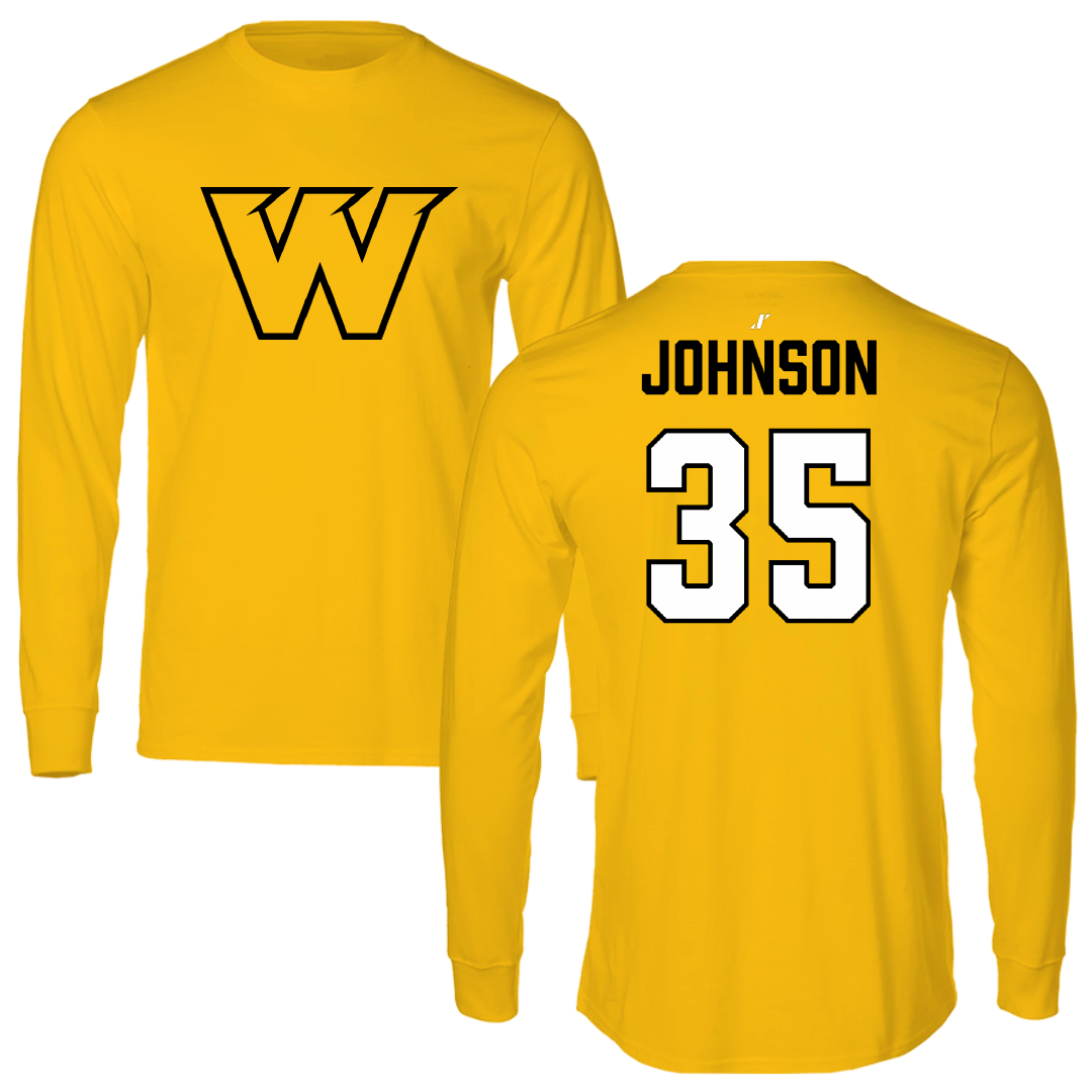 Wayne State College (Nebraska) Football Gold Performance Long Sleeve - #35 Luke Johnson