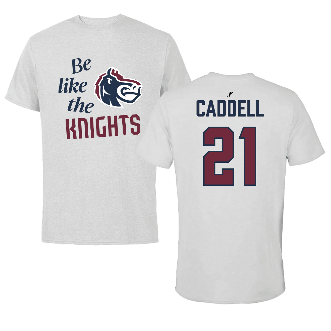 Fairleigh Dickinson University-Metropolitan Campus Baseball Light Gray Be Like Us Performance Tee - #21 John Caddell