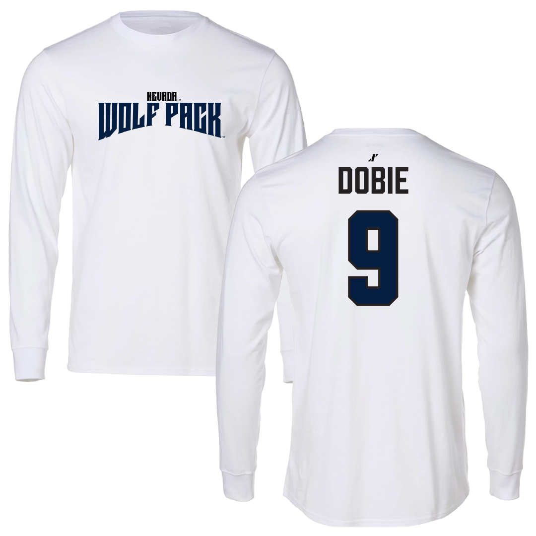 University of Nevada Baseball White Classic Performance Long Sleeve - #9 Jayce Dobie
