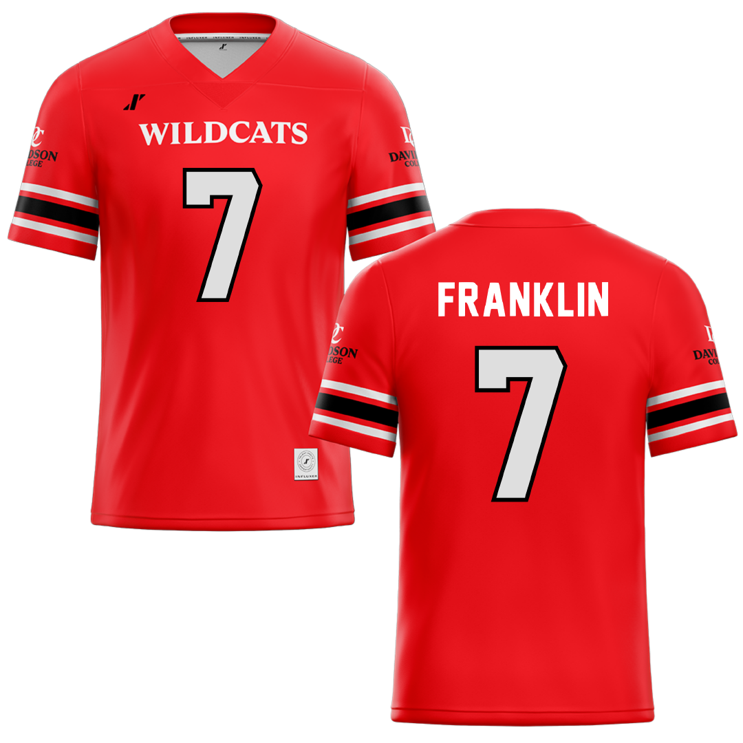 Davidson College Red Football Jersey - #7 Jim Franklin