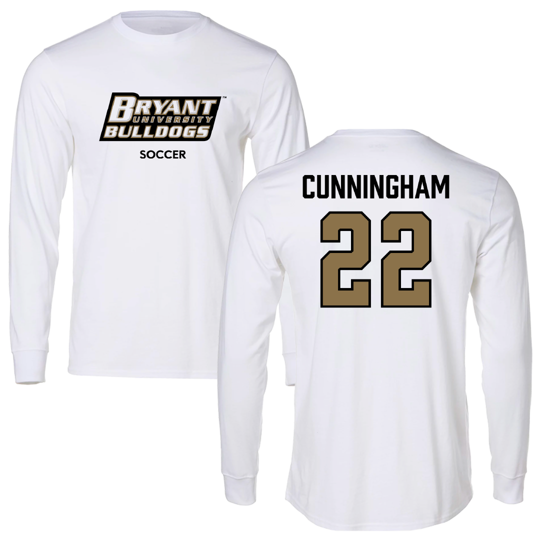 Bryant University Soccer (W) White Long Sleeve - #22 Ashley Cunningham