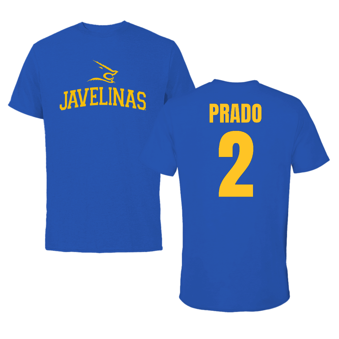 Texas A&M University-Kingsville Baseball Blue Performance Tee - #2 Joshua Prado