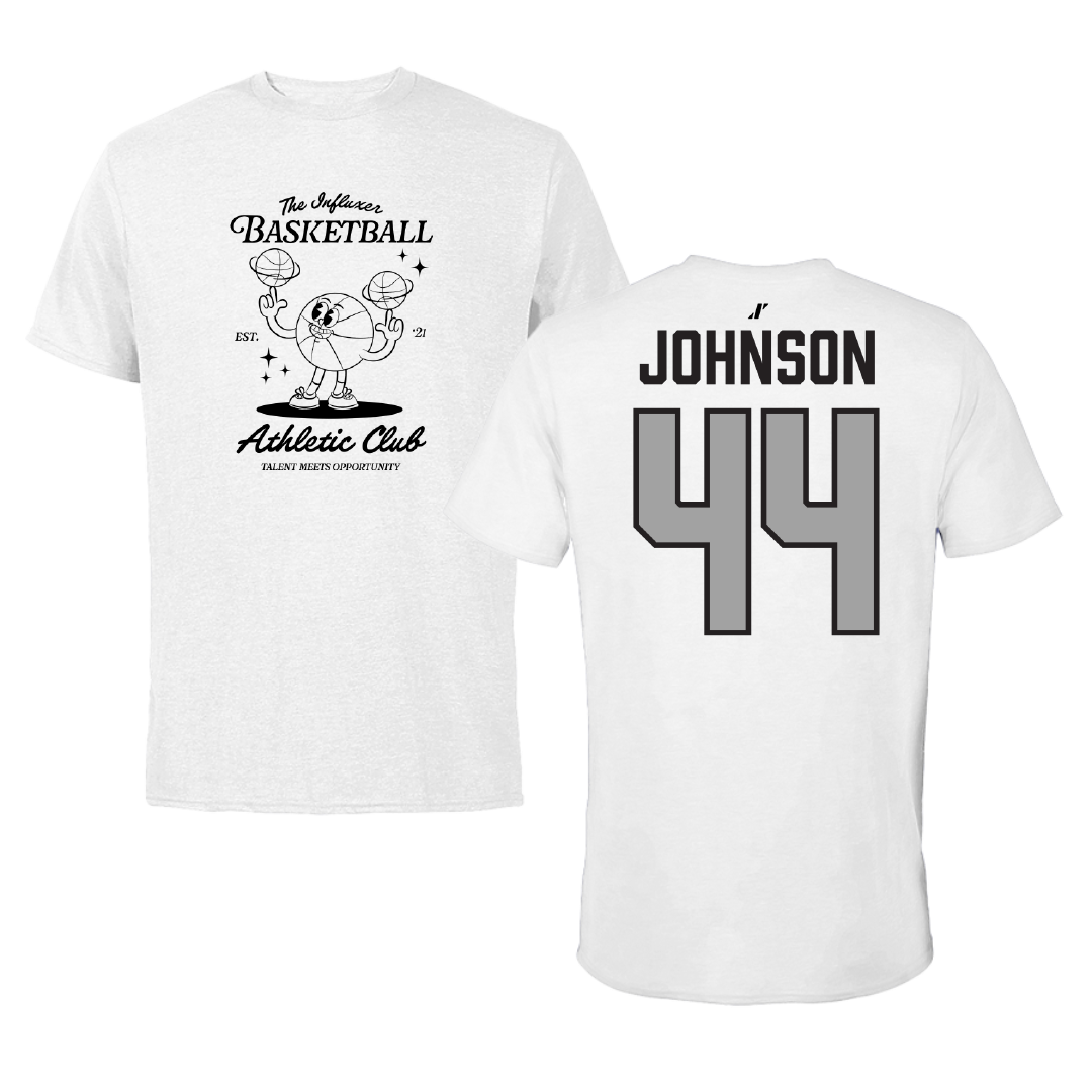 Basketball White Influxer Athletic Club Tee - #44 Addy Johnson
