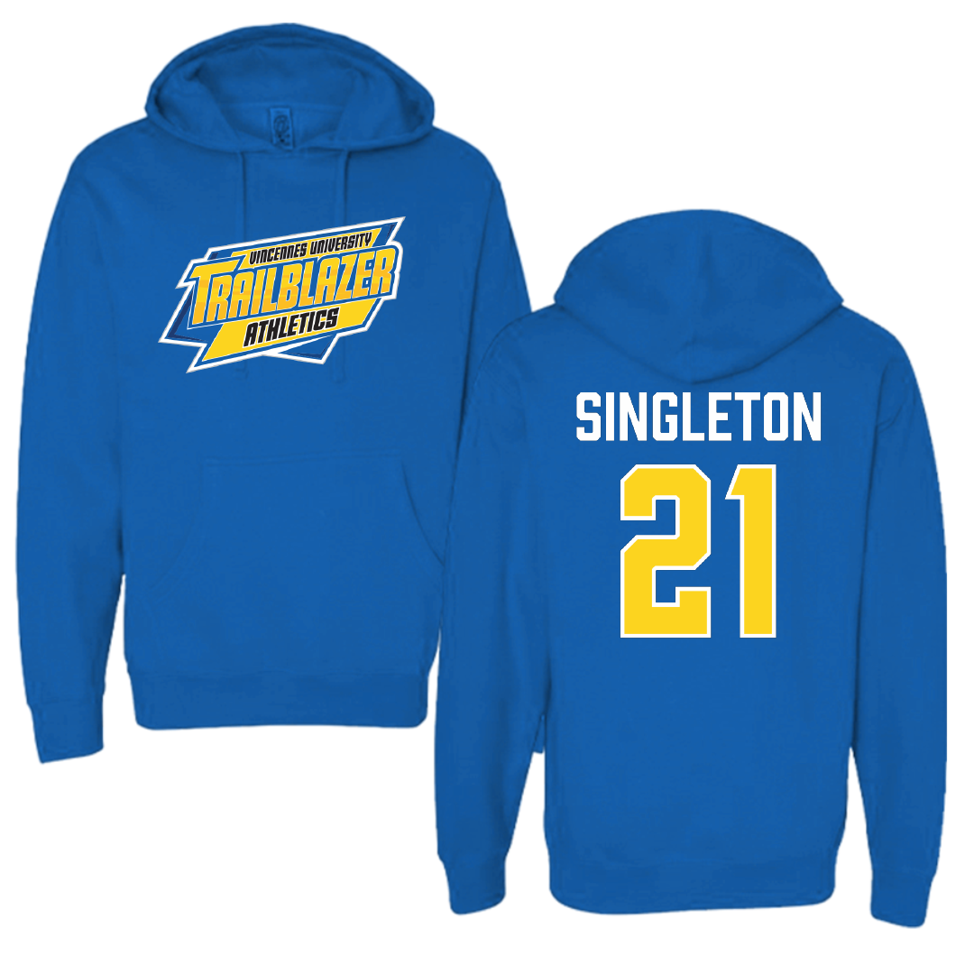 Vincennes University Baseball Blue Hoodie - #21 Tyler Singleton