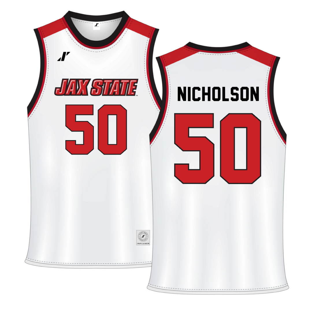 Jacksonville State University White Basketball Jersey - #50 Mason Nicholson