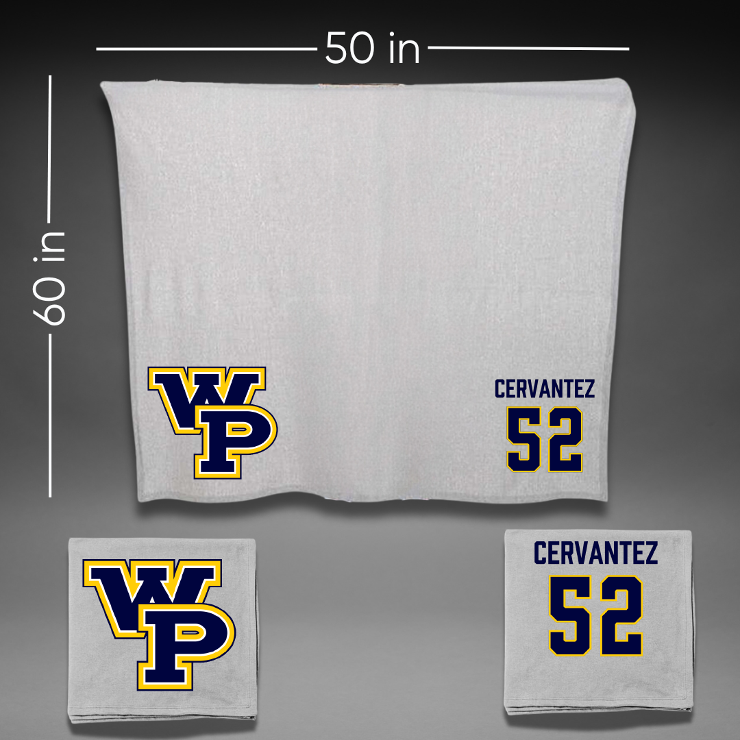 William Penn University Football Gray Blanket - #52 Dylan Cervantez