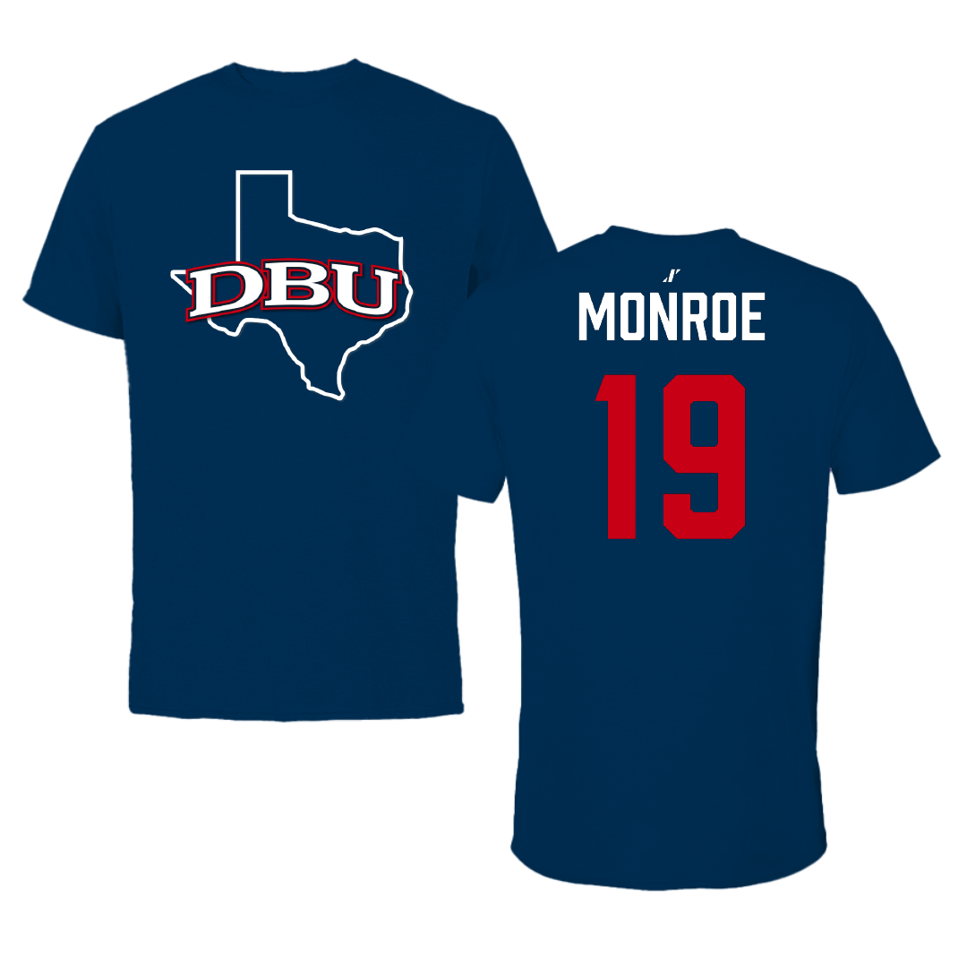 Dallas Baptist University Soccer (W) Navy State Tee - #19 Chloe Monroe