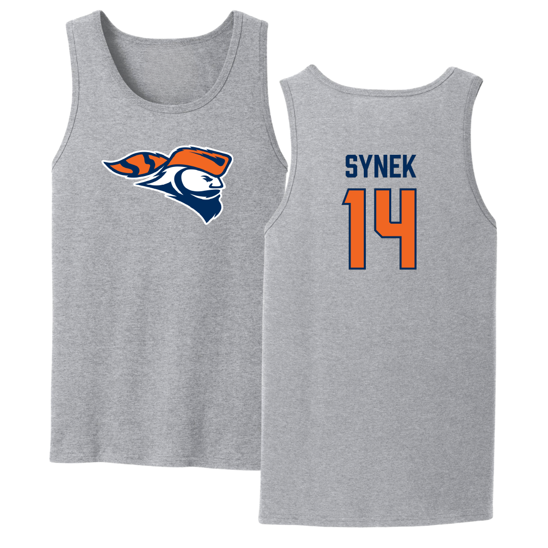 Carroll University Baseball Sport Gray Tank Top - #14 Eddie Synek