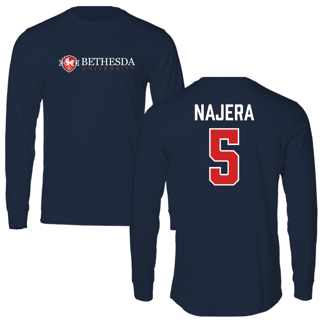 Bethesda University Baseball Navy Long Sleeve - #5 Jake Najera