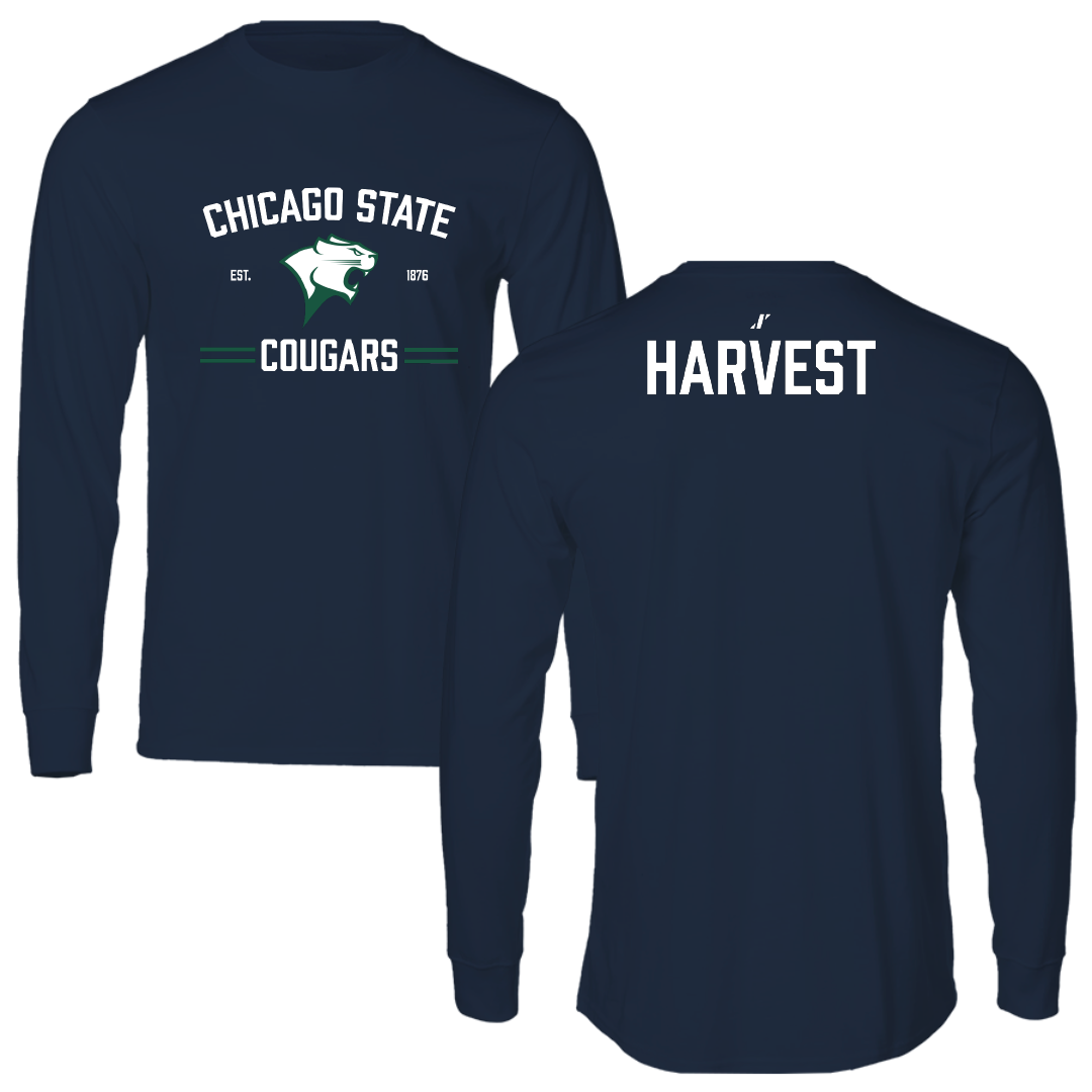 Chicago State University TF and XC Navy Performance Long Sleeve - Karrel Harvest