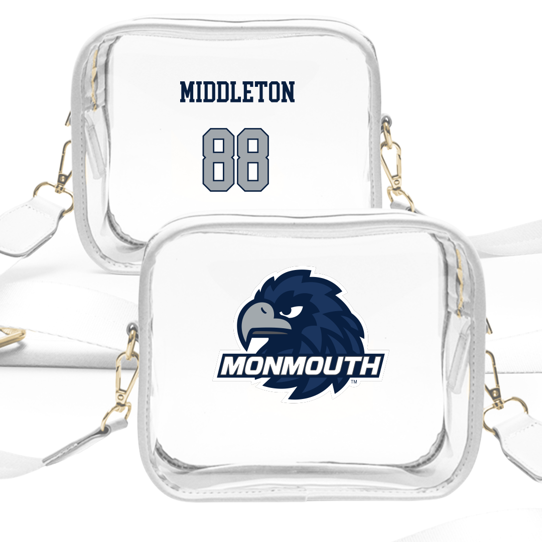 Monmouth University Football White Clear Stadium Bag - #88 Marcus Middleton