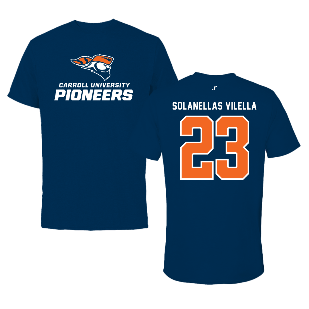 Carroll University Soccer Navy Tee - #23 Marti Solanellas Vilella