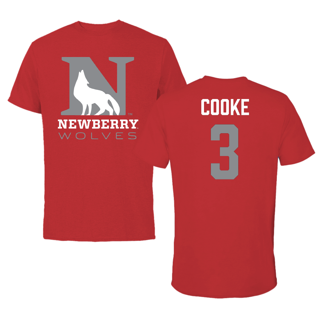 Newberry College Volleyball (M) Red Performance Tee - #3 Ethan Cooke