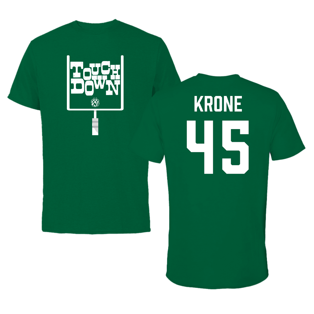 Northwest Missouri State University Football Green Touchdown Performance Tee - #45 Bryce Krone