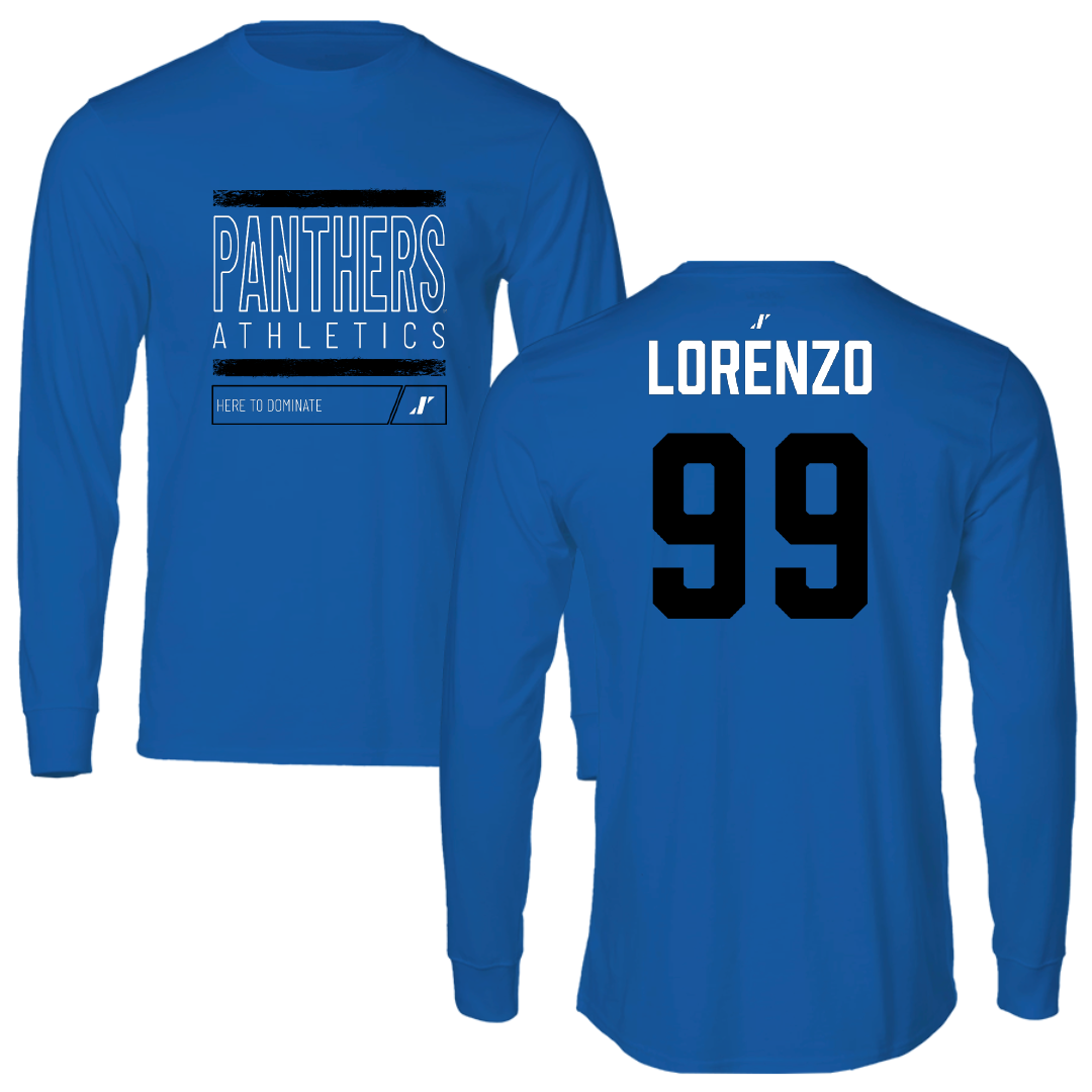 Georgia State University Football Blue Dominate Performance Long Sleeve - #99 Christian Lorenzo
