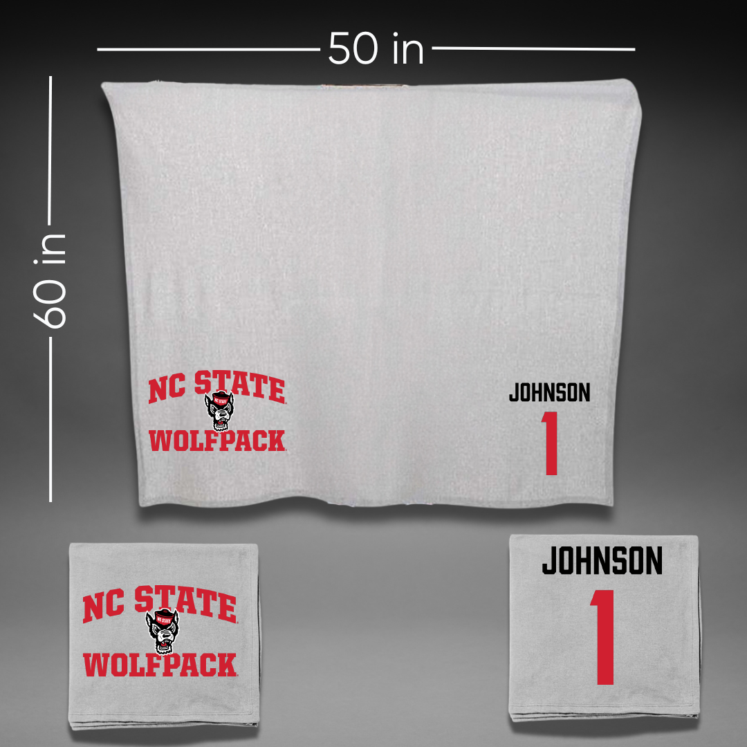 North Carolina State University Baseball Gray Blanket - #1 Rett Johnson