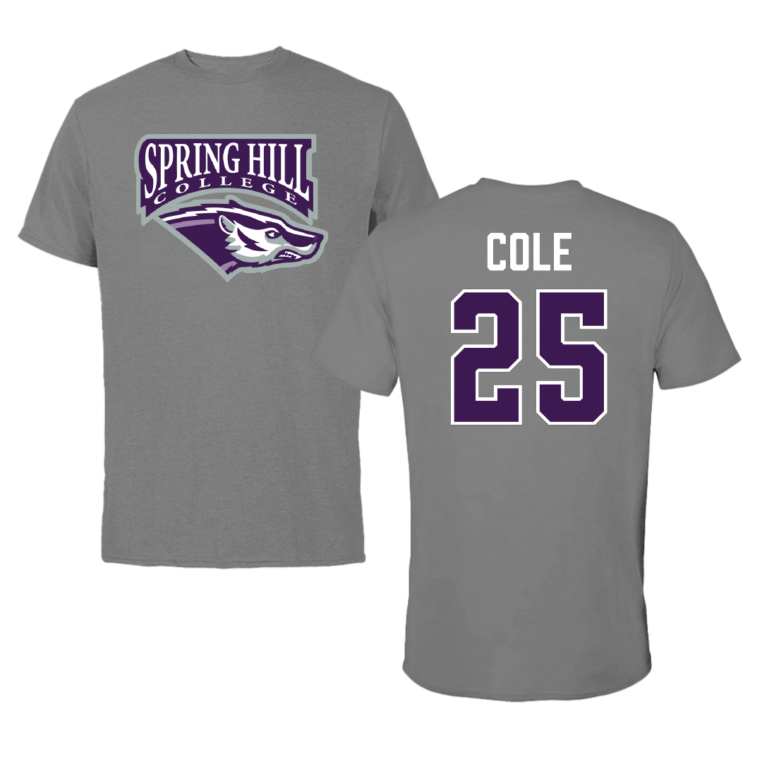 Spring Hill College Basketball Dark Gray Tee - #25 Alvin Cole