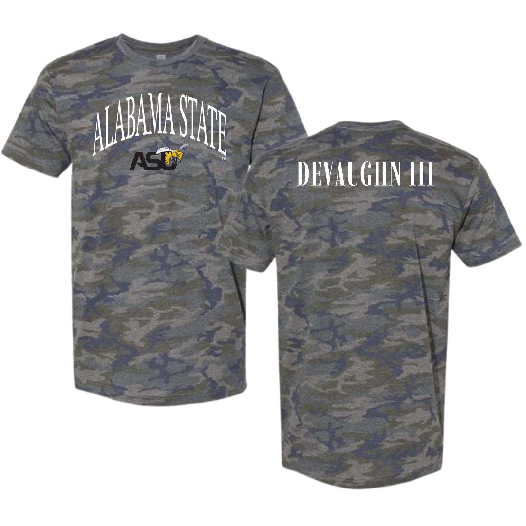 Alabama State University TF and XC Vintage Camo Tee - Vaughn DeVaughn III