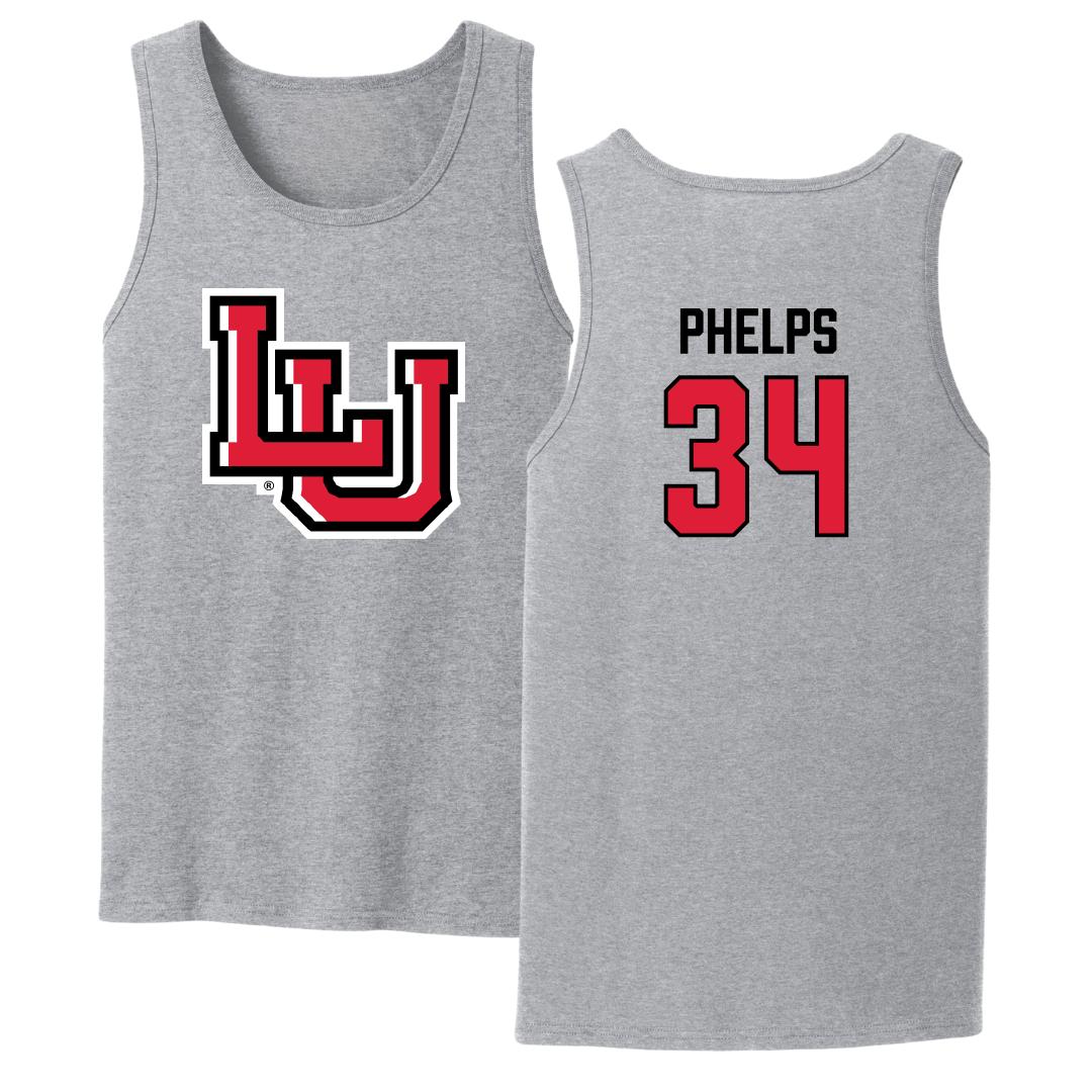 Lamar University Baseball Sport Gray Tank Top - #34 Travis Phelps