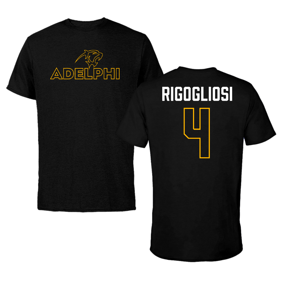 Adelphi University Baseball Black Performance Tee - #4 Anthony Rigogliosi