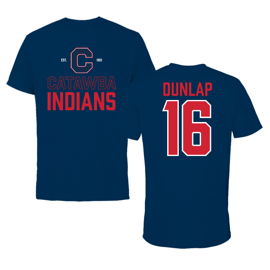 Catawba College Baseball Navy General Performance Tee - #16 Jake Dunlap