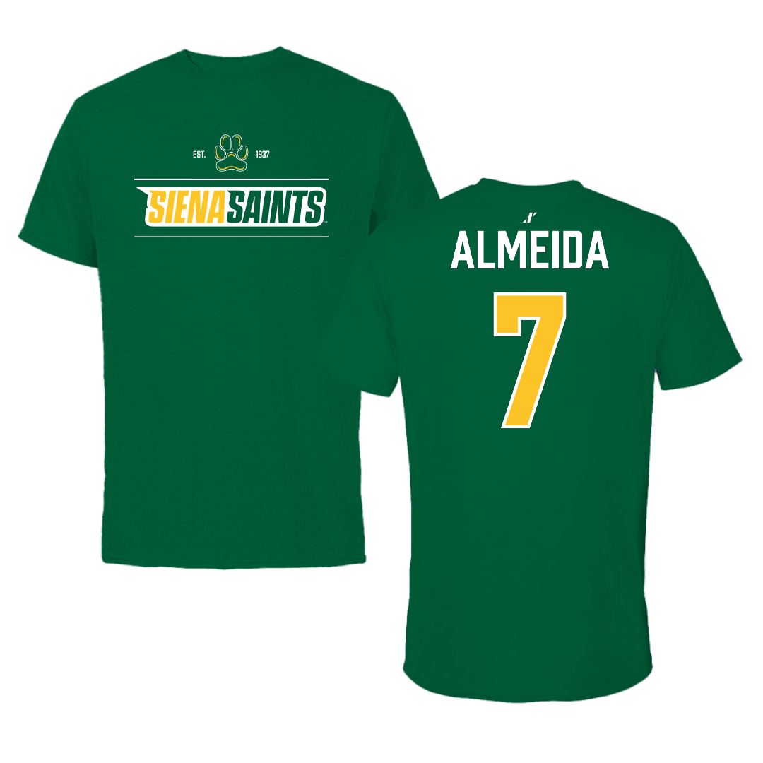 Siena University Soccer (M) Green General Performance Tee - #7 Lucas Almeida