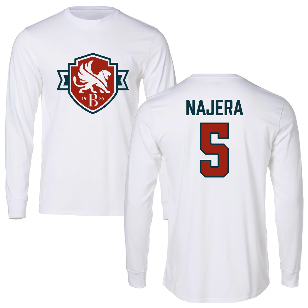 Bethesda University Baseball White Performance Long Sleeve - #5 Jake Najera
