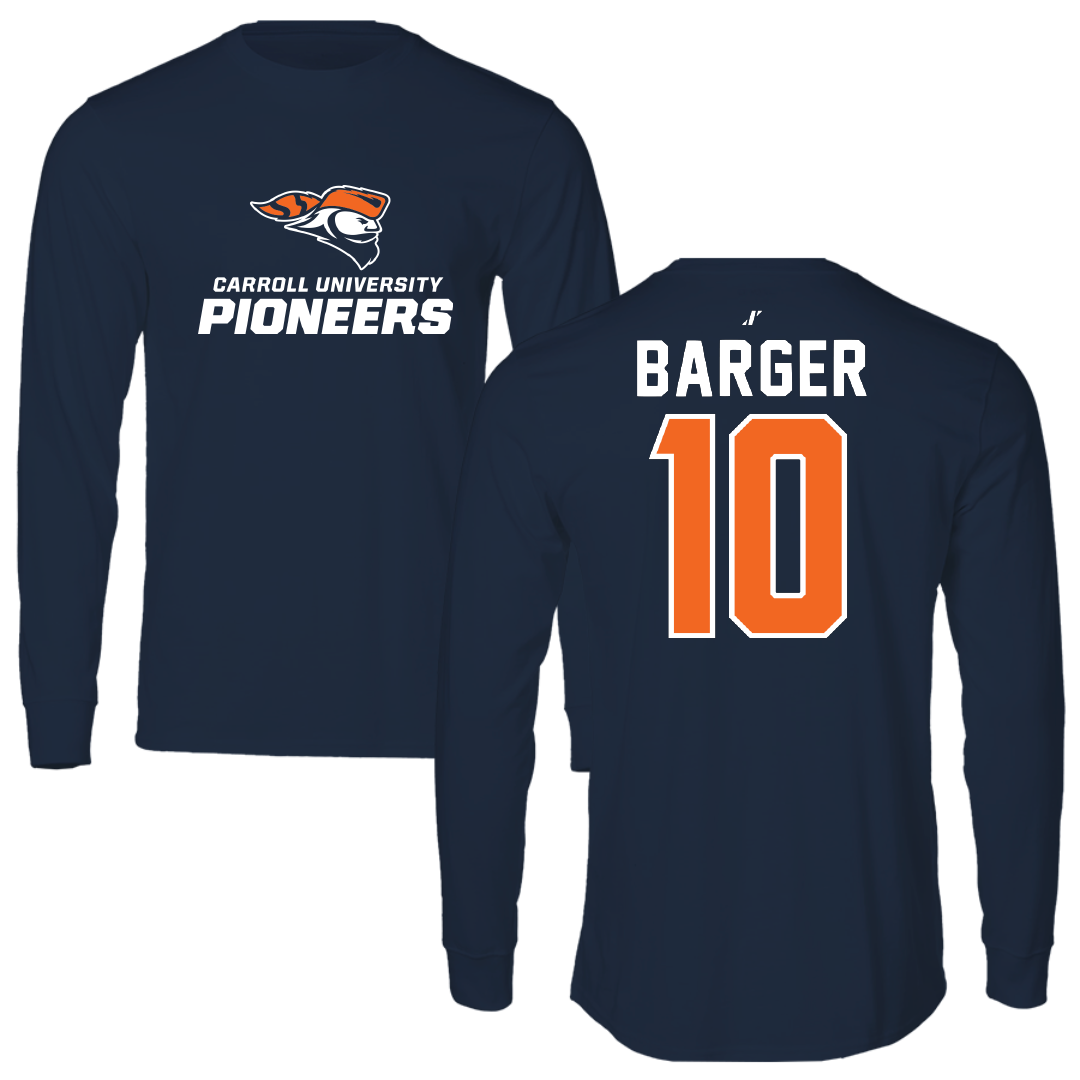Carroll University Basketball Navy Performance Long Sleeve - #10 Katie Barger