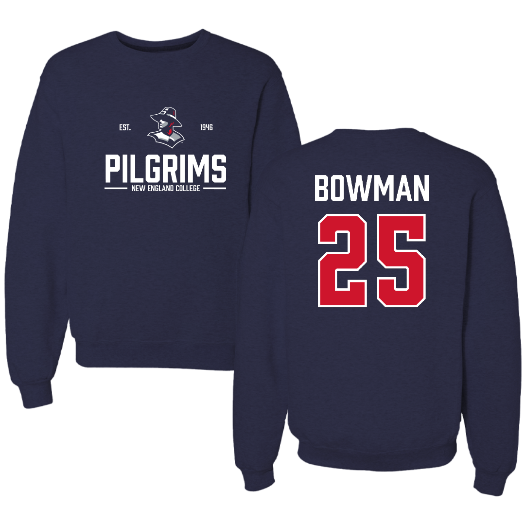 New England College Soccer Navy General Crewneck - #25 Madison Bowman
